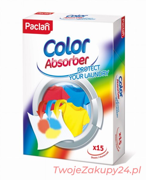Paclan Chusteczki Wyłapujące Kolory Color Absorber, 15Szt