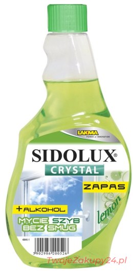 Sidolux Crystal Płyn Do Mycia Szyb Lemon- Zapas 500Ml