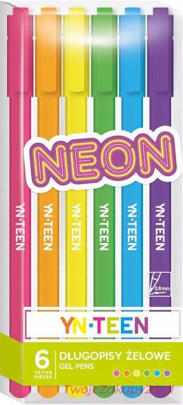 Długopisy Żelowe Interdruk Neon Yn Teen 6 Kolorów