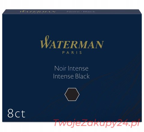 Waterman Naboje Długie 8 Szt. Czarne S0110850