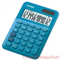 Kalkulator biurowy CASIO MS-20UC-BU-S, 12-cyfrowy, 105x149,5mm, niebieski
