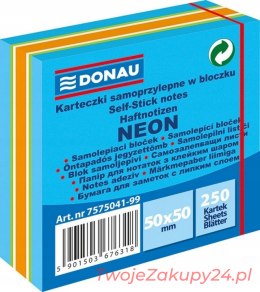 Karteczki Donau 50X50Mm (1X250) Mix Niebieski Neon