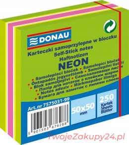 Karteczki Donau 50X50Mm (1X250) Mix Zielony Neon