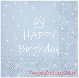 Serwetki Happy Birthday Niebieskie Na Urodziny X20