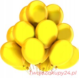 Balony Metaliczne Żółte Urodziny Ślub Duże 100Szt